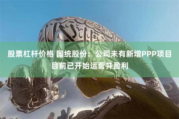 股票杠杆价格 国统股份：公司未有新增PPP项目目前已开始运营并盈利