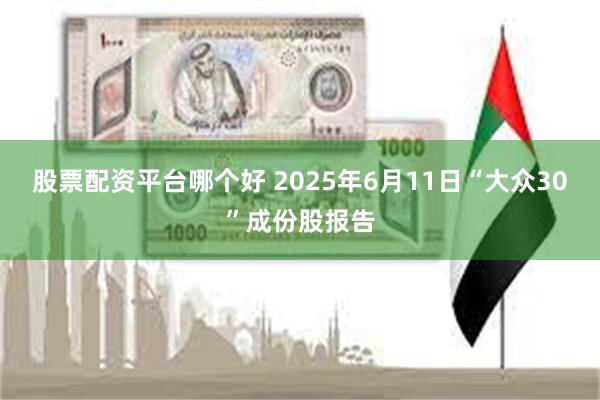 股票配资平台哪个好 2025年6月11日“大众30”成份股报告