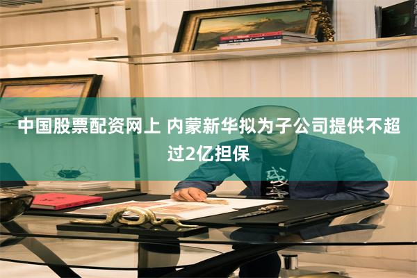 中国股票配资网上 内蒙新华拟为子公司提供不超过2亿担保